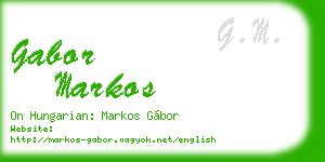 gabor markos business card